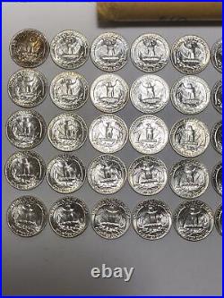 Original Roll BU 1964 P Silver Washington Quarters 40 Coins $10 FV Toned Ends 56
