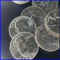 Partial Roll 1956 90% Silver BU TO GEM BU Washington Quarters 35 Coins ICY WHITE