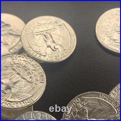 Partial Roll 1956 90% Silver BU TO GEM BU Washington Quarters 35 Coins ICY WHITE