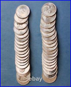 Partial roll of (39) 1965 Proof-Like BU Canadian Caribou Silver (80%) Quarters