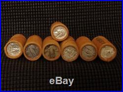 Quarter Rolls Sealed Unsearched Mixed Silver Washington & Standing Liberty Rolls