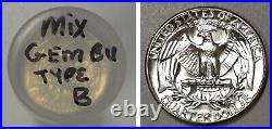 RARE1958-1964 TYPE B Washington Quarter Gem B. U. Roll 40 Coins Silver