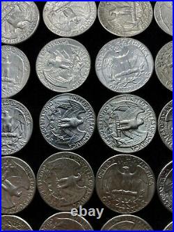 ROLL Lot (40) Washington Silver Quarters 25c 1962,1963,1964. (P-D) Gem BU
