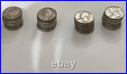 ROLL OF 40 1964 P Washington Quarters 90% Silver # 8