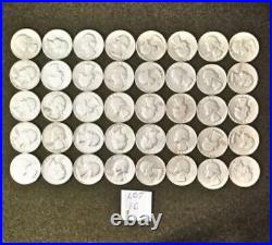 ROLL OF 40 WASHINGTON QUARTERS 90% SILVER $10 FACE VALUE Junk or not Lot-16