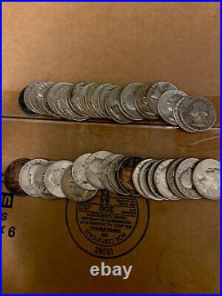ROLL OF (40) WASHINGTON SILVER QUARTERS 90% SILVER COINS 1940s-1950s-1960s