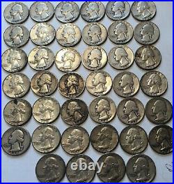ROLL OF WASHINGTON QUARTERS90% silver, $10 face, 40 coins