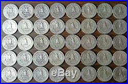 ROLL OF WASHINGTON QUARTERS 1934-1962-40 Coins 90% Silver Roll 3