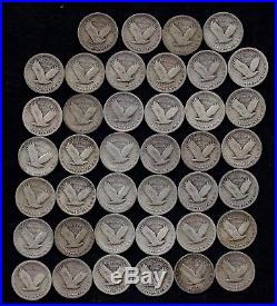 ROLL STANDING LIBERTY QUARTERS 1925-1930 90% Silver (40 Coins) LOT B44