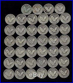 ROLL STANDING LIBERTY QUARTERS 1925-1930 90% Silver (40 Coins) LOT E30