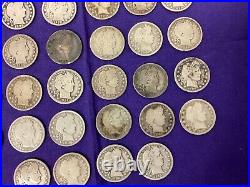 ROLL of 40 BARBER QUARTERS Mixed Dates (1892-1916) 90% SILVER