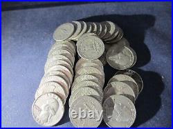 ROLL of 40 COINS CONSTITUTIONAL SILVER QUARTERS 1960 1961 1962 1963 1964
