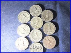 ROLL of 40 COINS CONSTITUTIONAL SILVER QUARTERS 1960 1961 1962 1963 1964