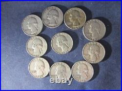 ROLL of 40 COINS CONSTITUTIONAL SILVER QUARTERS 1964 1963 1962 1961 1960 1958