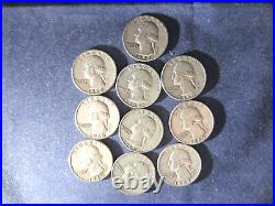 ROLL of 40 COINS CONSTITUTIONAL SILVER QUARTERS 1964 1963 1962 1961/60/59/58/57