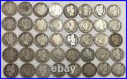 ROLL of 40 Good BARBER silver quarters. #5