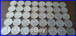 ROLL of Washington Quarters 1934-1964 40 Coins 90% Silver 30 Different Dates. 