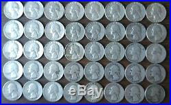 ROLL of Washington Quarters 1934-1964 40 Coins 90% Silver 30 Different Dates. 