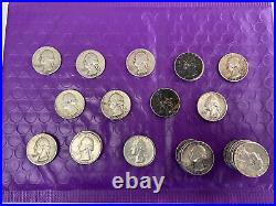 Roll 1941 1964 D Washington Silver Quarters 40 Coins (4)