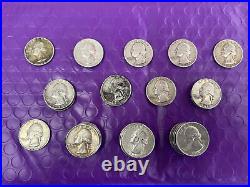 Roll 1942 1964 D Washington Silver Quarters 40 Coins (3)