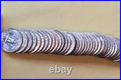 Roll 1953-d Gem Bu 90% Silver Washington Quarters-nice Luster -40 Coin Roll