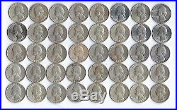 Roll 40 Circ Washington Quarters 1960 1964 90% Silver US Coin Lots Mint Luster