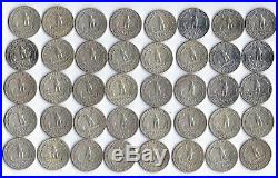 Roll 40 Circ Washington Quarters 1960 1964 90% Silver US Coin Lots Mint Luster