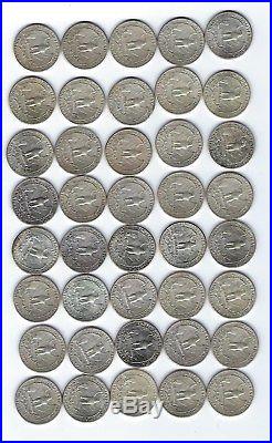 Roll 40 Circulated Washington Quarter 60s Mint Luster 90% Silver US Coins FV $10