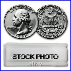 Roll (40 Coins) 1964d Washington Quarters 25 Cent 90% Silver $10 Face Coins Unc