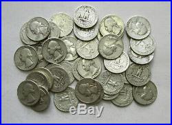 Roll (40 Coins) of Circulated Washington Quarters, 1950-1964 (90% Silver)