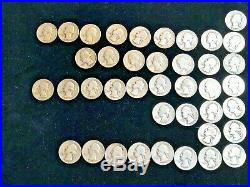 Roll 40 Lot of All Full Date 1930s Silver Washington Quarters