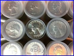 Roll (40) Washington 90% Silver Quarters $10 Fv Full Dates No Culls/junk