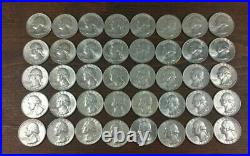 Roll (40) Washington Quarter Dollar 90% Silver 1964 Free Shipping