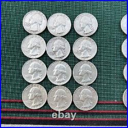 Roll 40 Washington Quarters Silver $10 Face Mixed Dates Actual Coins Shown 1942+