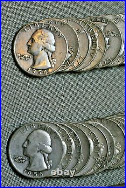 Roll (40) Washington Silver 90% Quarter. 25 Coin
