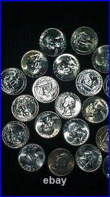 Roll BU 1955-P Washington Quarters 40 coins $10 of silver Stored 40+ yrs NICE
