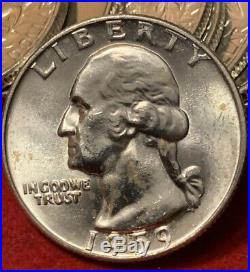 Roll BU 1959-D Washington Silver Quarters