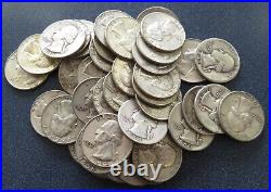 Roll Mixed Dates Washington Quarter 40 Coins $10 FV 90% Silver Item# 6397