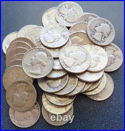 Roll Mixed Dates Washington Quarter 40 Coins $10 FV 90% Silver Item# 8129