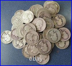 Roll Mixed Dates Washington Quarter 40 Coins $10 FV 90% Silver Item# 8153