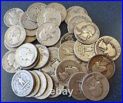 Roll Mixed Dates Washington Quarter 40 Coins $10 FV 90% Silver Item# 8330