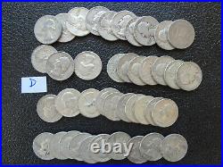 Roll Of 40 $10 90% Silver Washington Quarters. Full Date (D)