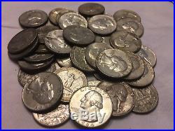 Roll Of 40 $10 Face Value 90% Silver Washington Quarters