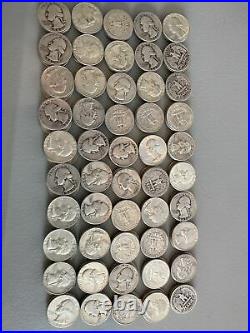 Roll Of 40 $10 Face Value 90% Silver Washington Quarters