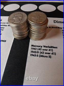 Roll Of 40 $10 Face Value 90% Silver Washington Quarters FULL DATES