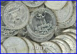 Roll Of 40 1953 D Washington Quarters US 90% Silver 25 Cent Coins $10 Face Value