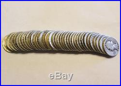 Roll Of 40 Circulated Washington Silver Quarters Assorted Dates From 1940 1964