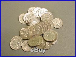 Roll Of 40 Pre-1964 90% Silver Washington Quarters $10 Face Value