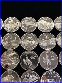 Roll Of (40) Silver Proof State Quarters 90% Silver 2001-2007 Mix