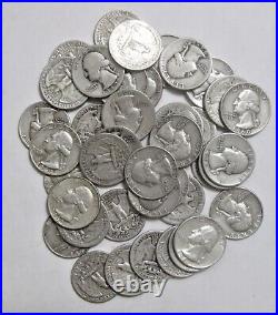 Roll Of 40 Silver Quarters-various Dates